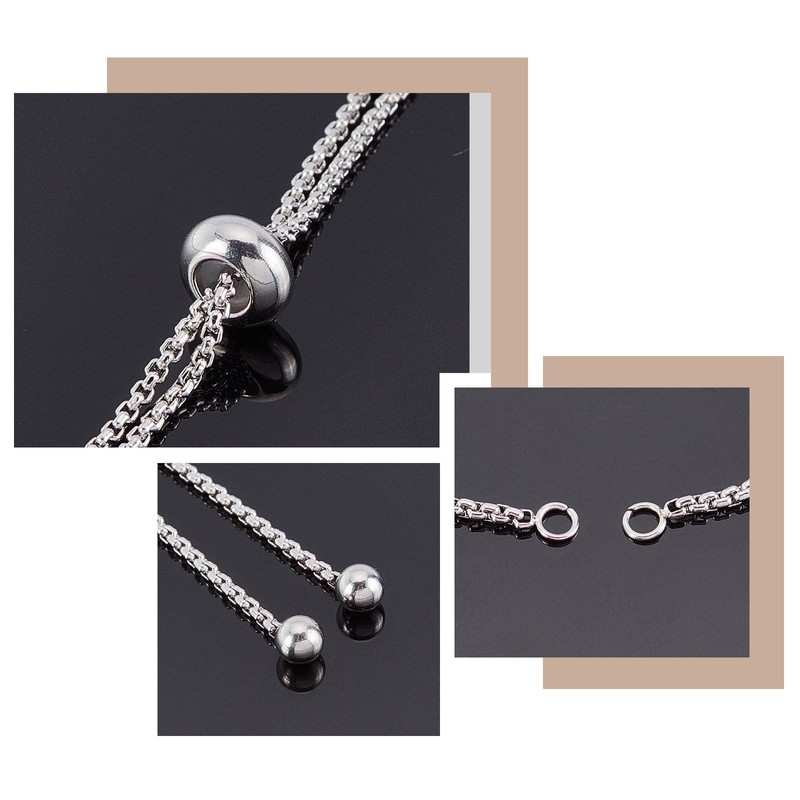 UNICRAFTALE 10pcs 23cm Adjustable Slider Bracelets - 304 Stainless Steel