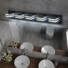 Modern 32\" Black 5-Light LED Vanity Light Square Acrylic Lampshades