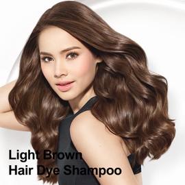 Agthyuve Light Brown Hair Dye 16.9 Fl Oz, Argan Oil Hair Shampoo, 3 in 1 Hair Dye Shampoo, Easy To Use, Semi-Permanent Hair Color Shampoo (Light Brown)