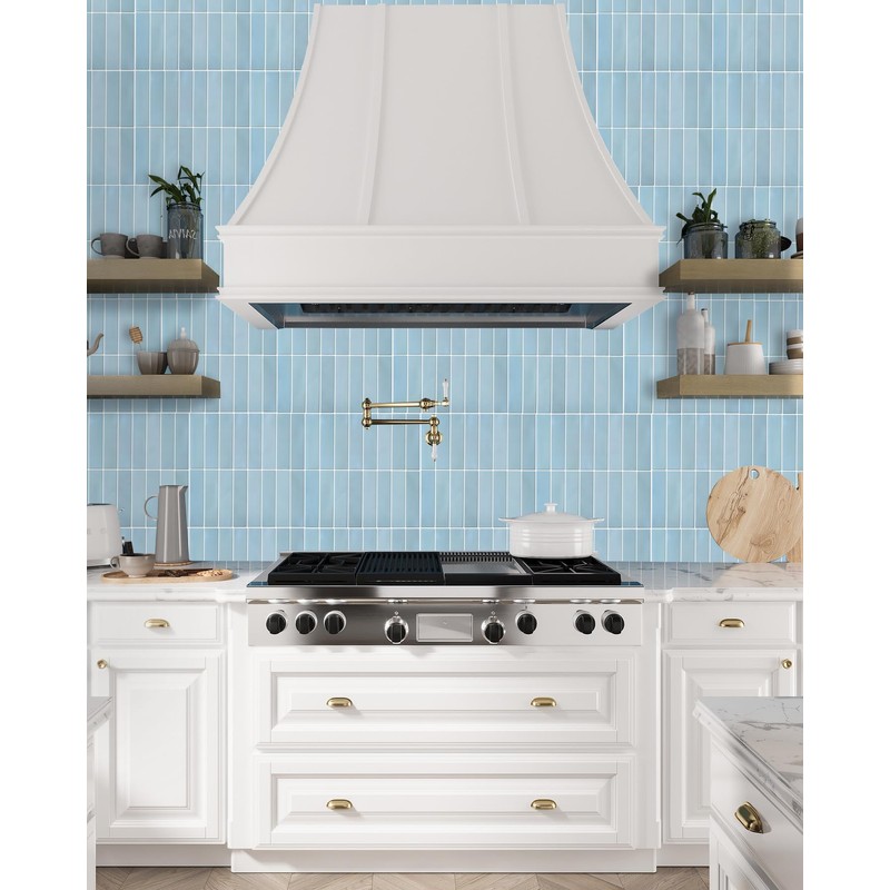 YOFUN 10-Sheet Blue Peel and Stick Backsplash Tiles, Self-Adhesive Waterproof