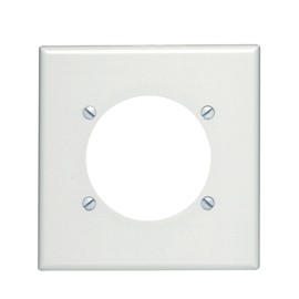 Leviton 2-Gang Flush Mount 2.465-Inch Diameter, Device Receptacle Wallplate, Device Mount, Midway Size, 80530-W, White