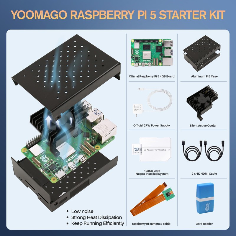 YOOMAGO Raspberry Pi 5 Starter Kit with Pi 5 4GB