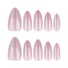 24pcs Pink Glitter Almond Press on Nails Full Cover Shimmering