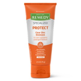 Medline Remedy Specialized Clear Zinc Oxide Ointment (2.5 oz Tube), Unscented, Transparent Protectant, Incontinence Care, Diaper Rash, Wetness Protection, Soothing, Hypoallergenic, Adults, Children