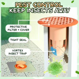 Backflow Preventer Shower Floor Drain Valve Sewer Drainage Insert Drain Plug Drain Core One Way Drain Valve Sewer Core (White-2Pack)