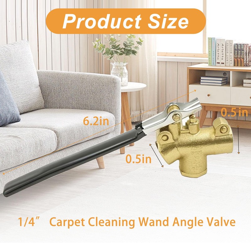 1/4" Carpet Cleaning Wand Angle Valve，Brass Angled Flow Control Valve