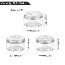 sourcing map 6 Pcs 3 Styles Aluminium Tins with Hollow Lids 3.4oz/100ml Air Freshener Tins Round Refillable Spice Containers Plastic Jars Sample for Air Freshener Candles Travel Storage