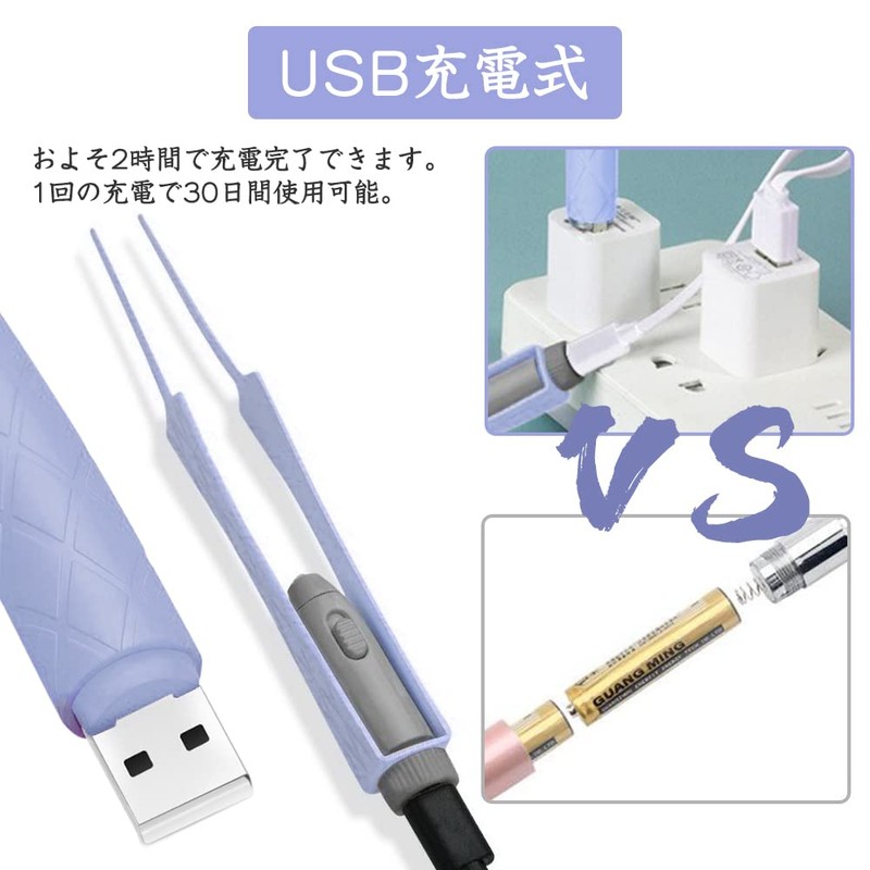 LEDライト付 耳かき ピンセット USB充電式 みみかき 耳掃除 鼻くそ取りピンセット 耳かきセット ライト付耳かき 鼻洗浄ピンセット