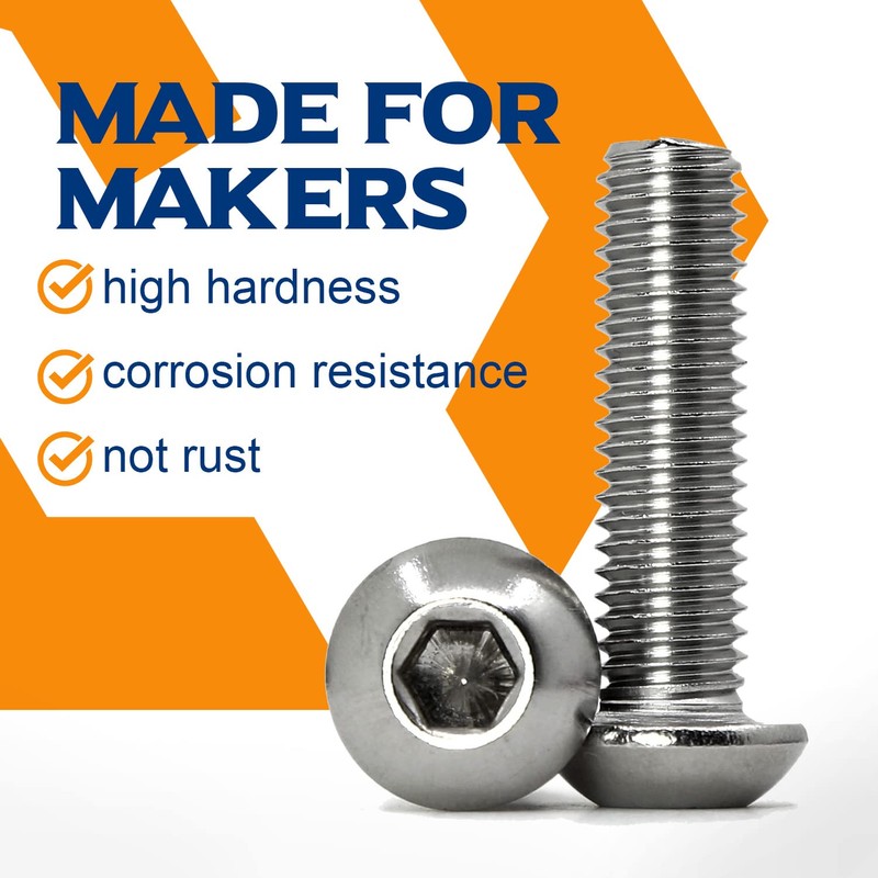 (25 PCS) M5-0.8 x 50mm Button Head Socket Cap Screws