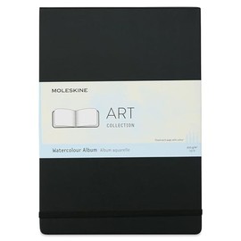 Moleskine - Watercolor Art Collection Album and Sketchbook - Hardcover Notebook with Elastic Closure - Paper for Watercolor Pencils and Black Watercolor - A4 Size 21 x 29.7 cm - 60 Pages.