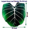 Leaf Blanket, Big Green Leaf Blanket Shape,Soft Plush Flannel DoubleThrow