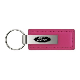 Au-TOMOTIVE GOLD Rectangular Leather Key chain for Ford (Pink)