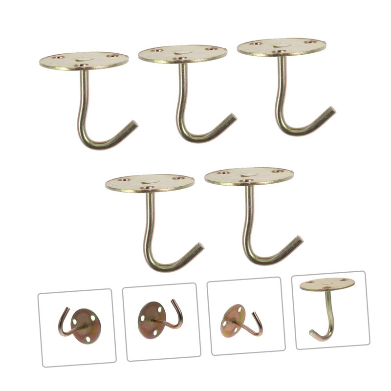 VILLFUL 5pcs Ceiling Hooks Heavy Duty Iron Top Mounted Hooks