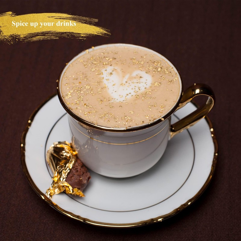 KINNO Real Gold Leaf, Edible 24 Carat Gold Foil, 4.33