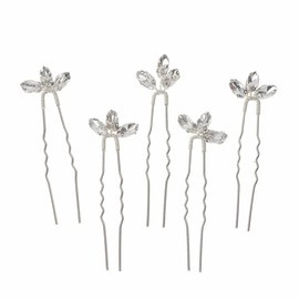 Prosy Bridal Wedding Hair Pins Gold Bridal Crystal Hair Clips Rhinestone Headpiece for Women and Girls (Pack of 5)