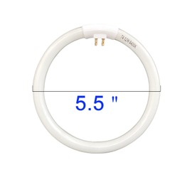 (2 Pack) 5.5 inch OD, 4 Pins Inside, T4 12W 6400k Circular Bulb Replacement for Conair Makeup Mirror, Round Fluorescent Lamps- FC121