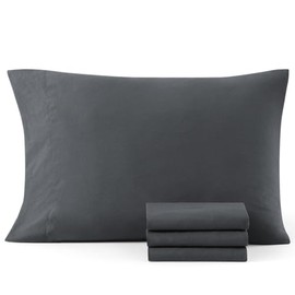 Casa Platino 4 Pack Pillow Cases - Standard Size 50x75 cm - Pre-Washed 100% Brushed Microfiber with Envelope Closure – Wrinkle Resistant and Soft - Charcoal