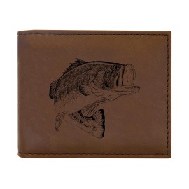 Rogue River Tactical Bass Fishing Fish Men's Leather Bifold Wallet RFID Gift ...