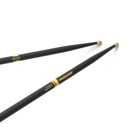 Promark ActiveGrip Drum Sticks - Rebound 7A Drumsticks - For Secure, Comfortable Grip - Gets Tackier As Your Hands Sweat - Hickory Wood - Acorn Tip, Black, One Pair