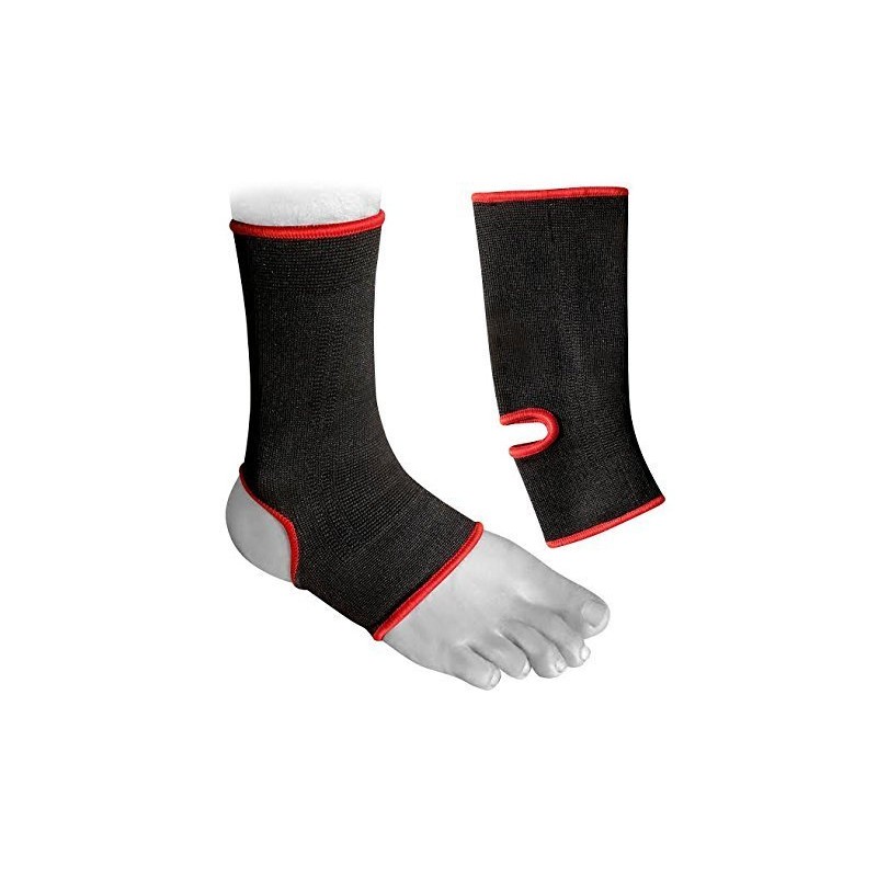 Ankle support Elasticated Ankle protector Ankle protection Black Pair (Large)