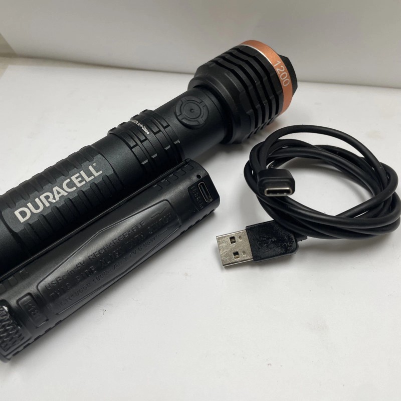 Duracell ULTRA HYBRID 1200 Lumens Rechargeable LED Flashlight With Cable