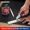 WORKPRO Utility Knife Blades, 100-Pack Utility Blades Replacement with Dispenser,