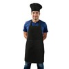 Duogoo Chef Apron and Hat set, 2 Pockets Adjustable Kitchen