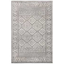 SAFAVIEH Tulum Collection TUL264F Moroccan Boho Distressed Non-Shedding Living Room Bedroom Accent Area Rug, 4' x 6', Dark Grey / Ivory