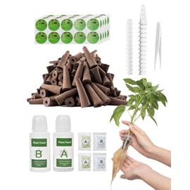 RAINPOINT RAINPOINT 134PCS Hydroponic Pods Kit - Seed Pod Kit for Aerogarden and All Brand - 1 PCS AB Food, 2 PCS Fertilizer, 13 PCS Baskets, 13 PCS Covers, 52 PCS Grow Sponges, 52 PCS Labels, 1 PCS Tweezers