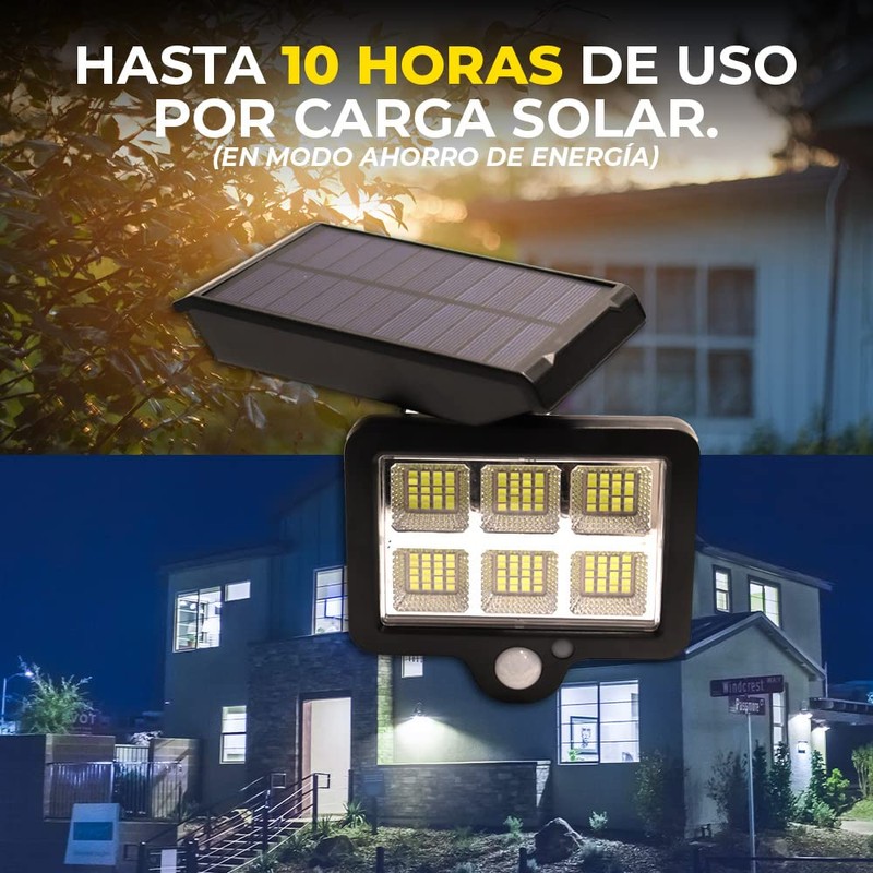 Tecnolite Lampara Solar, 120 LED Lampara Solar para Exterior IP54