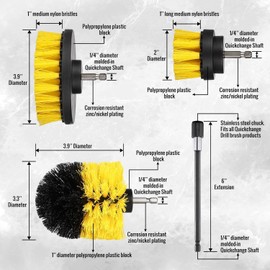 4/5 Piece Drill Brush Attachment Set - Power Scrubber Brush For Cleaning - All Purpose Drill Brush With Extend Attachment For Bathroom Surfaces, Grout, Floor, Tub, Tile, Corners, Kitchen And Car