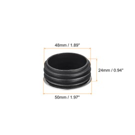 sourcing map Post End Cap Cover, 8pcs 50mm(2") Fence Post Cap Steel Head Round Pipe Tube Cover Insert Plug for Guardrail Railing, 48x24mm(IDxH)