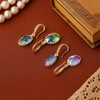 GOMAKERER 2 Pairs 2 Colors Crystal Drop Earring, Oval Sparkly