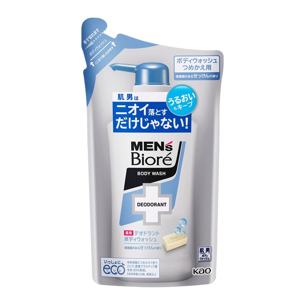 Men's Biore Deodorant Body Wash, Soap Scent, Refill, 12.8 fl oz (380 ml)