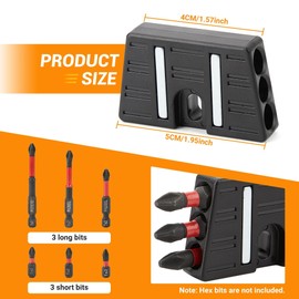 Upgrade Universal Fit Magnetic Drill Bit Holder, Secure Mounting on Belt Clip Screws for Dewalt, Milwaukee, Ridgid, Makita, Bosch, Ryobi and More, 6 Magnetic Holes Mounted on Both Sides of The Drill
