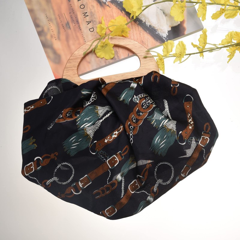 sourcing map Wooden Purse Handles, 175mm 2Pcs D Shape Handbag