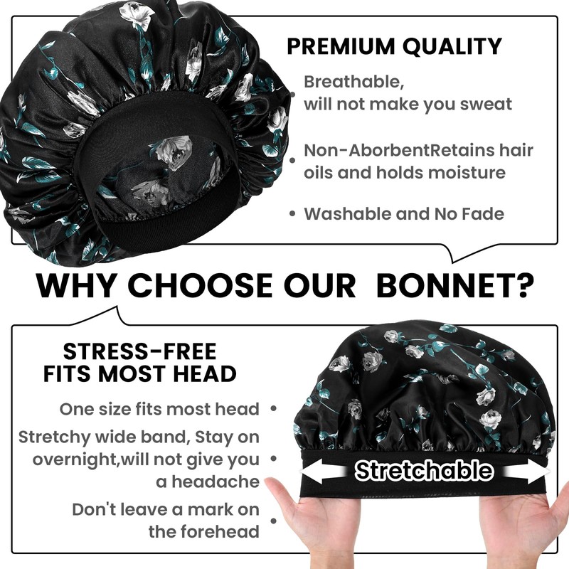 WLLHYF Silk Bonnet for Men, Satin Bonnet Single Layer Elastic