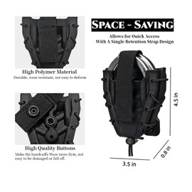 Handcuff Holster, Handcuff Case, Open Top Cuff Pouch for Duty Belt/Tactics Vest (Plastic-Black)