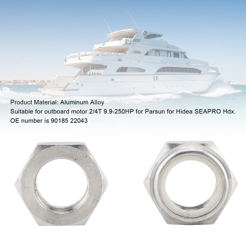 2PCS Outboard Self Locking Nut Motor Pinion Nut 90185 22043