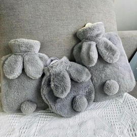 Rabbit thermal blanket, warm pack, microfiber cover, water bag Hot Pack Gray-1L