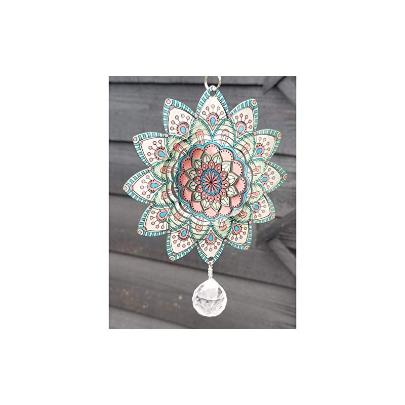 Stainless Steel Colour Garden Wind Spinner - Small Baby Pink