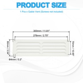 PATIKIL 12x3.5 Inch Aluminum Vent Cover, Screen Air Grille Ventilation Cover HVAC Louvered Grill for Home Kitchen Fireplace Bathroom Wall Ceiling, White