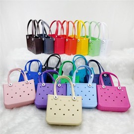 Cross-border New EVA Waterproof Beach Handbag for Women & Children - Anti-slip Design (Europe/US Stock) Trumpet/Purple 4ea