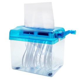 Manual Paper Shredder, Uooker Portable Mini Hand Cut Paper Shredders for Home Use, A6 Paper Documents Handmade Cutting Machine Tool, Small Shredder for Office Home School Desktop Stationery Blue