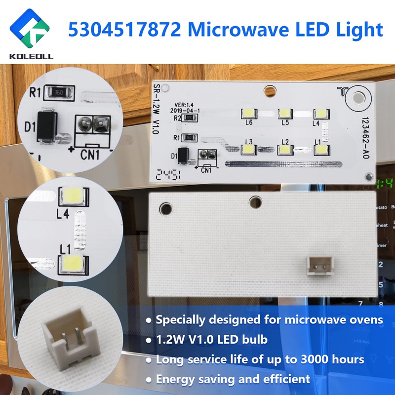 2PC 5304517872 Microwave LED Light, Replacement Lamp Compatible with Frigidaire,
