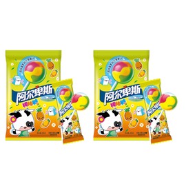 Alpenliebe Milky Lollipops Hard Candy Bundle 2-Pack Various Fruity Flavors Individually Wrapped, 20 Lollipops (Strawberry (2 Packs))