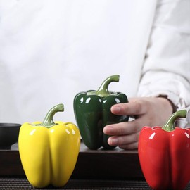 Hemoton Ceramic Food Container Red Chili Porcelain Condiment Container Ceramic Seasoning Pot Salt Box Storage Canister Sugar Dispenser Mini Storage Jars Kitchen Decor Dry Food Storage Jars
