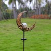 Starryfill Moon-Shaped Garden Solar Lights, Outdoor Bronze Metal Waterproof Stake