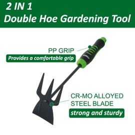 SUMIO 13.7" Alloy Steel Hoe and Cultivator - Lightweight Hand Tiller for Weeding, Digging, Loosening Soil, and Cultivation