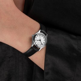 Sekonda Classic Ladies 27mm Quartz Easy Read Watch with White Dial Analogue Display and Black Strap